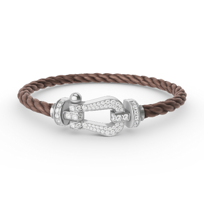 [baslovejewels]FORCE LARGE HORSESHOE FULL DIAMOND BRACELET SILVER