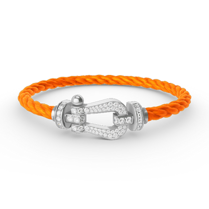 [baslovejewels]FORCE LARGE HORSESHOE FULL DIAMOND BRACELET SILVER