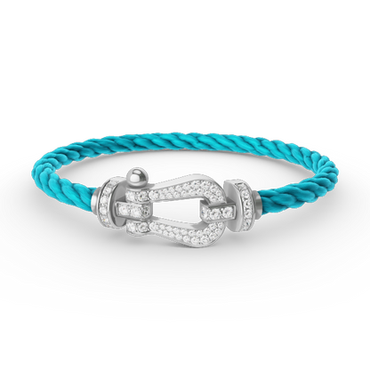 [baslovejewels]FORCE LARGE HORSESHOE FULL DIAMOND BRACELET SILVER