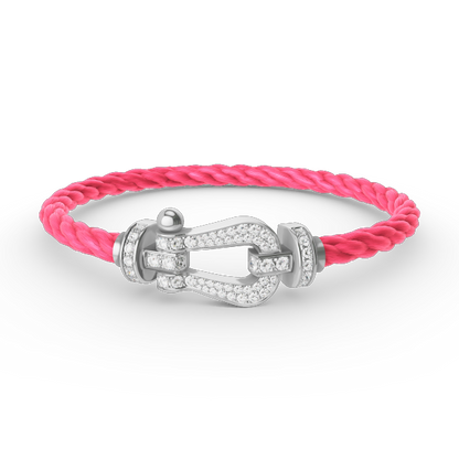 [baslovejewels]FORCE LARGE HORSESHOE FULL DIAMOND BRACELET SILVER