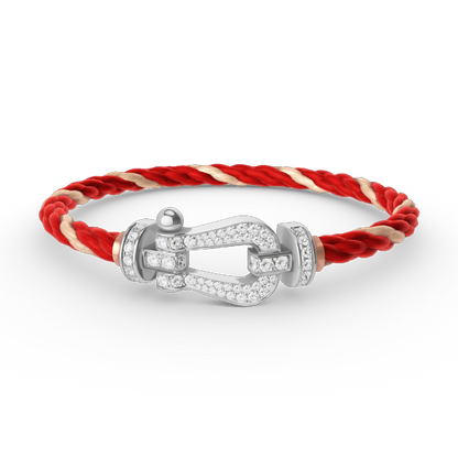[baslovejewels]FORCE LARGE HORSESHOE FULL DIAMOND BRACELET SILVER